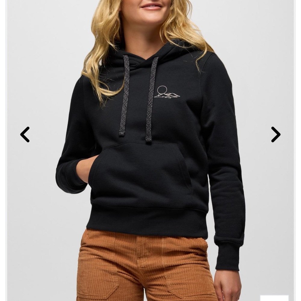 Prana Black Logo Pullover Hoodie